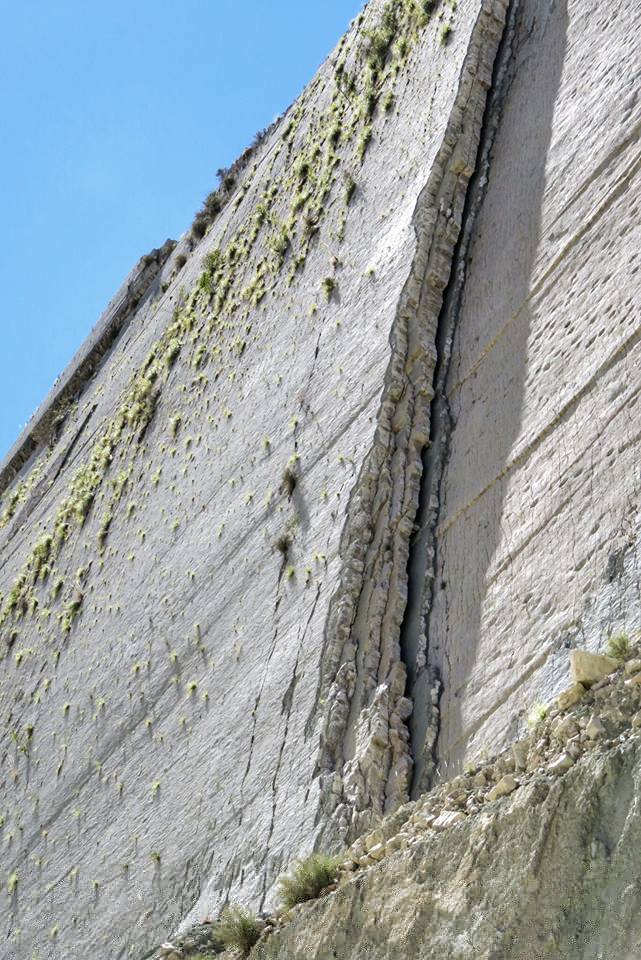 Collapsed wall at the dinosaur park in sucre