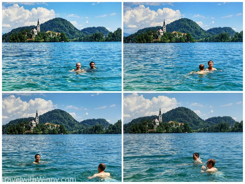 swimming in lake 湖中游泳