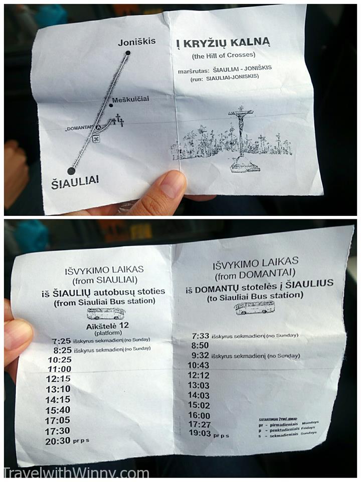 Hill of Crosses 十字架山 time table 時間表