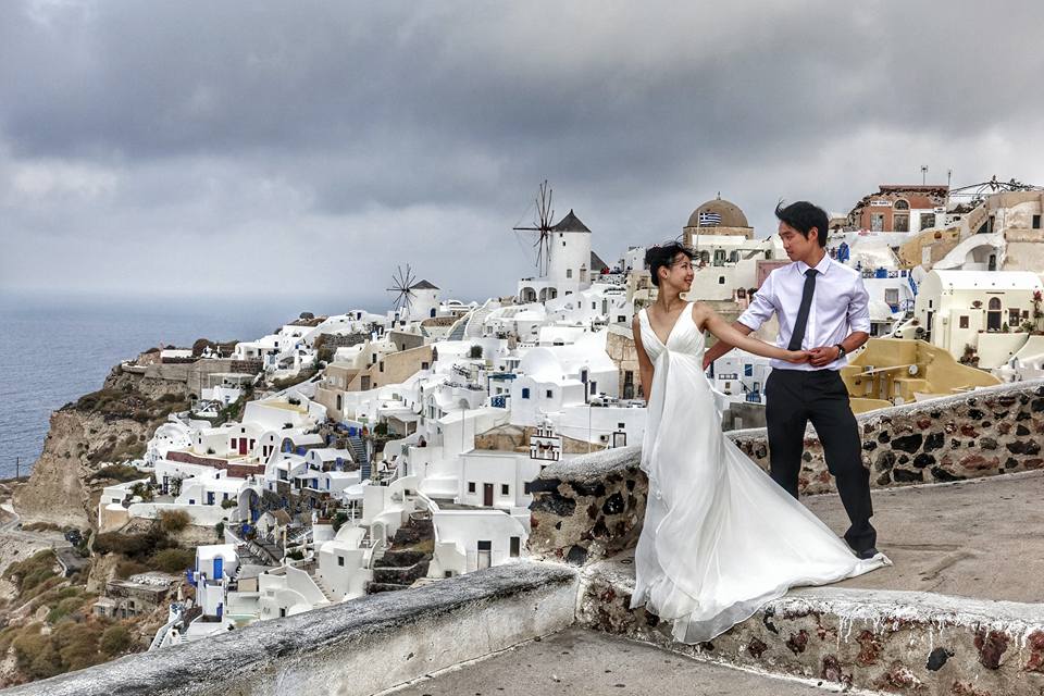 希臘 自助婚紗 Santorini Wedding