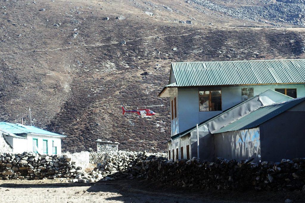 直升機 helicopter Dingboche 丁伯崎 EBC 聖母峰 himalayas 喜馬拉雅山