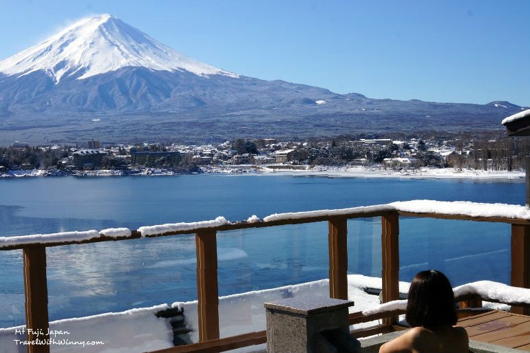 河口湖 湖山亭 富士山 ubuya mt fuji view