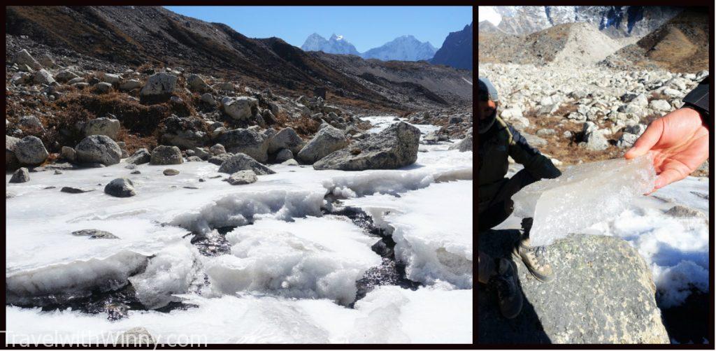 frozen river 冰 河 EBC 聖母峰 himalayas 喜馬拉雅山