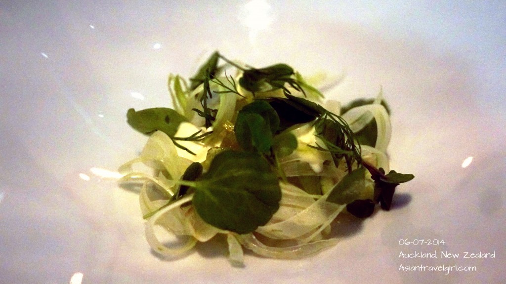 “The First” Snapper Ceviche- crab, apple jelly, verjus,shaved fennel, creme fraiche @The French Cafe